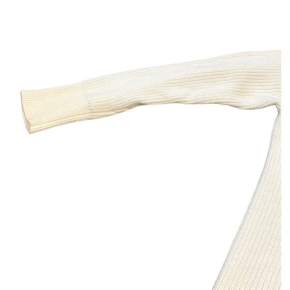 J. Crew Relaxed Cotton-Cashmere Blend Ribbed Turtleneck Sweater | Cream | XXS - Picture 5 of 7